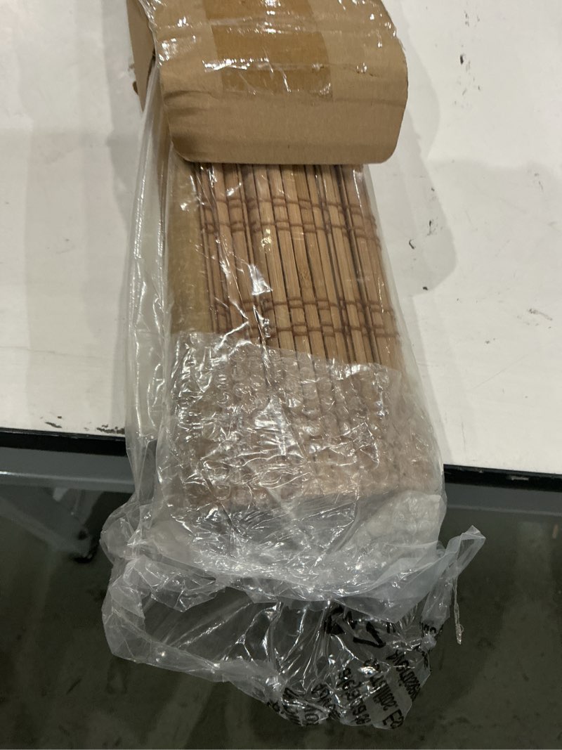 Condition photo showing Good Condition for lazblinds no tools no drill cordless bamboo roman shades, light filtering window treatment, roll up bamboo blinds for windows 23'' w x 64'' h, ceylon light russet light filtering-ceylon light russet 23" w × 64" h