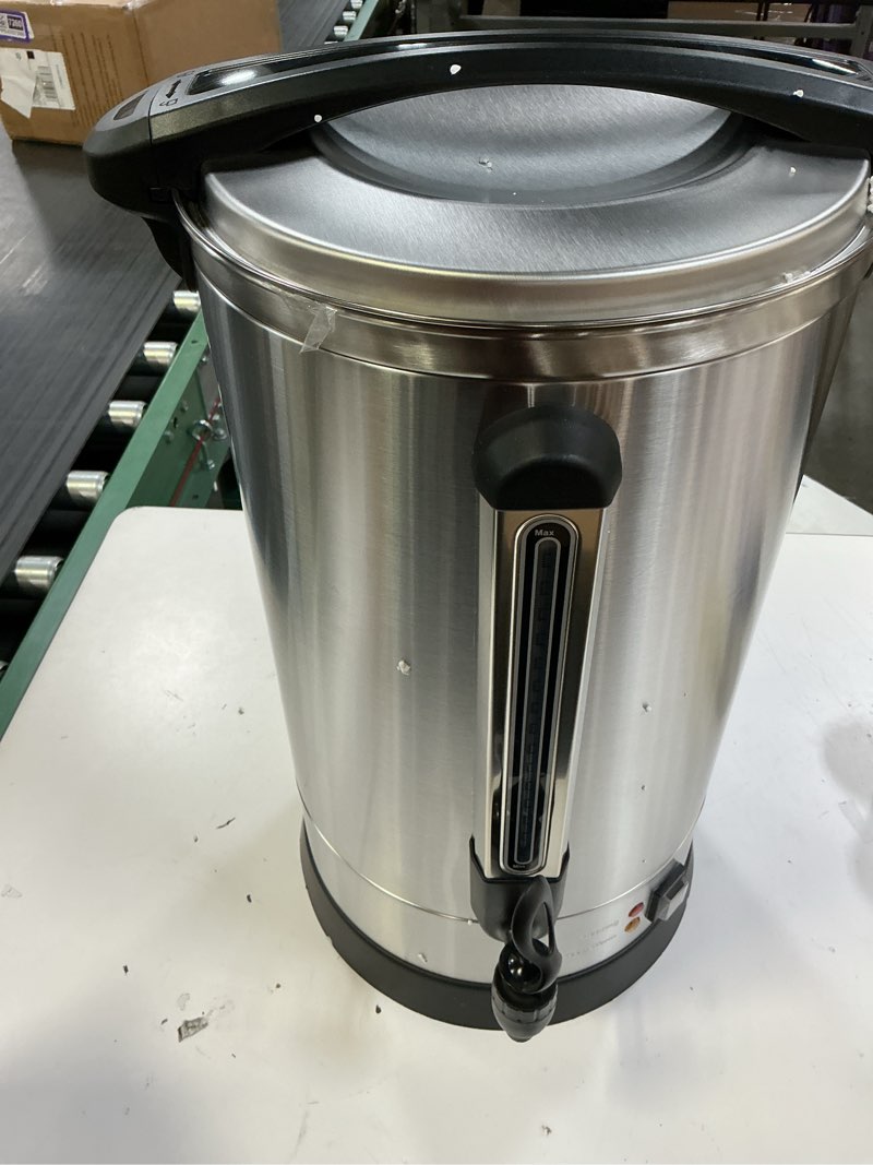 Condition photo showing Good Condition for 110 cups coffee urn, 16l/4.2 gallon commercial coffee maker machine, stainless steel hot water urn for catering
