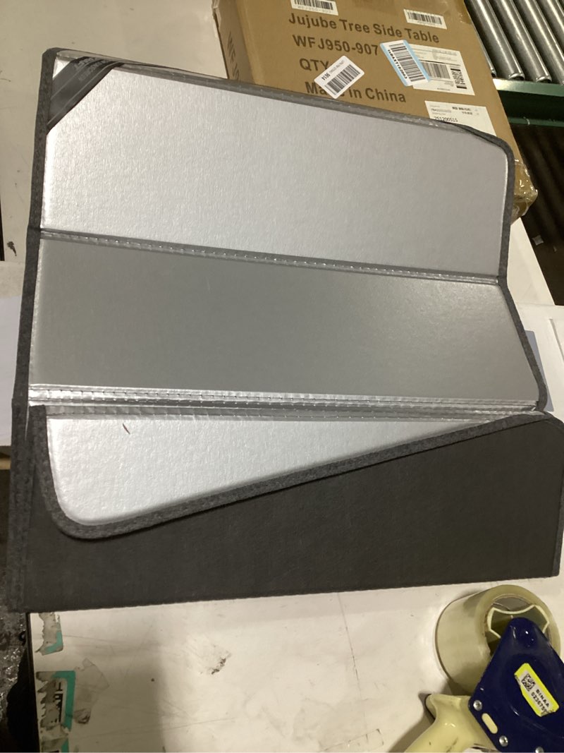 Condition photo showing As Is for car windshield sun shade, 300t thickened car window shades heat reflective interior cool, universal fit for most cars suvs trucks, foldable & portable design (m (55" × 27"))