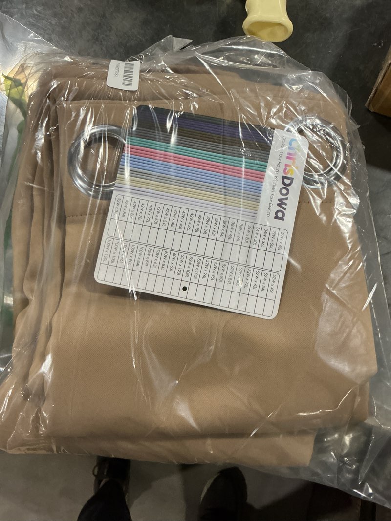 Condition photo showing Good Condition for chrisdowa room darkening curtains 108 inches long 2 panels set for living room, grommet thermal insulated blackout curtains for bedroom (cappuccino, 52 x 108 inch) 52"w x 108"l (pack of 2) cappuccino