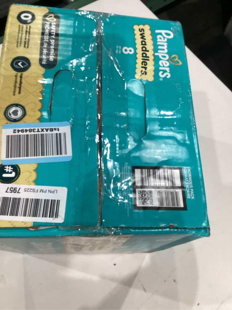 Condition photo showing New/Like New for pampers swaddlers diapers, size 8 (30+ lbs), 60 count, absorbent, keeps baby dry and comfortable, skin safe disposable baby diaper (packaging may vary) size 8 60