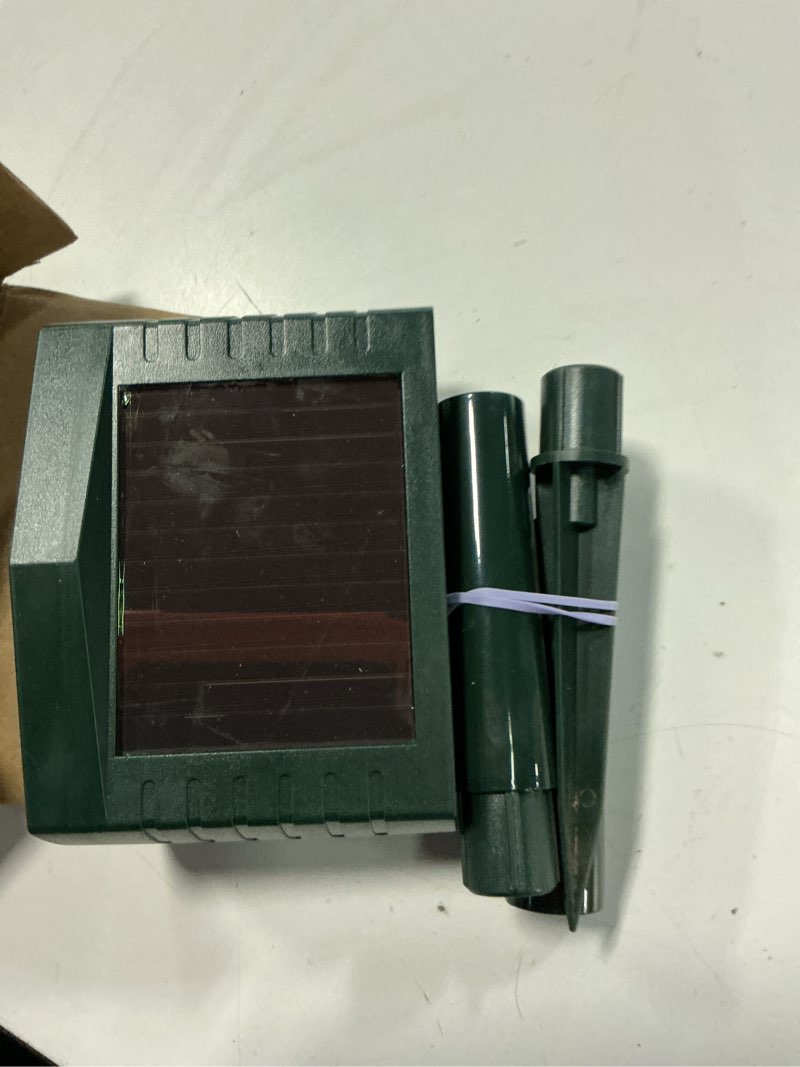 Condition photo showing As Is for animal deterrent devices outdoor, solar animal repeller with motion sensor animal repeller to repel cat, deer, squirrel, rabbit, skunk, dog (green - 1 pack) green-1pack