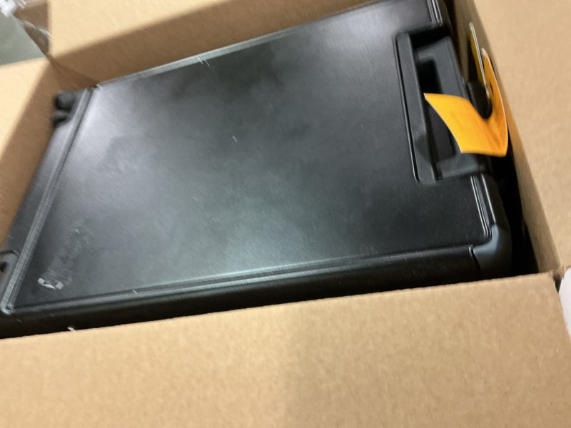 Condition photo showing As Is for LEVEL8 Zipperless Carry On Suitcase Airline Approved with Aluminum Frame, Hard Shell Luggage with Spinner Wheels, Metal Travel Luggage with Double Tsa Locks, 20 Inch, Black Black Carry-On 20 Inch