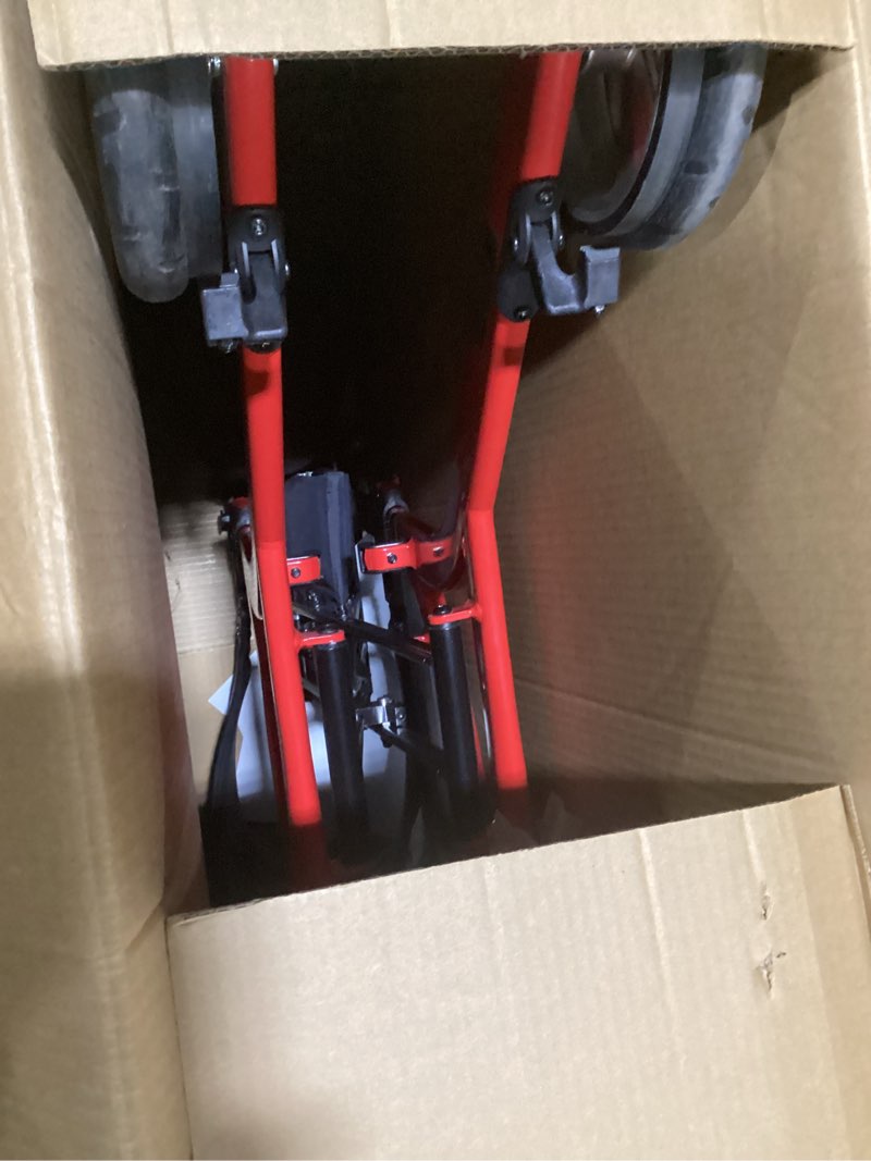 Condition photo showing New/Like New for Drive Medical Nitro Sprint Foldable Rollator Walker with Seat, Standard Height Lightweight Large Wheels, Folding Rolling Walker, Red 1 Count 19 pounds Standard Red