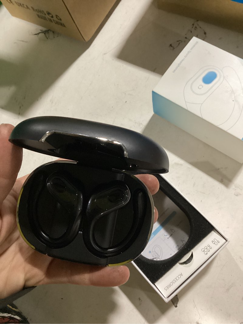 Condition photo showing Good Condition for occiam active noise cancelling earbuds wireless bluetooth headphones ear buds 90hrs playback stereo bass earphones with mic over-ear hooks ipx7 waterproof headset for work sports running matte black