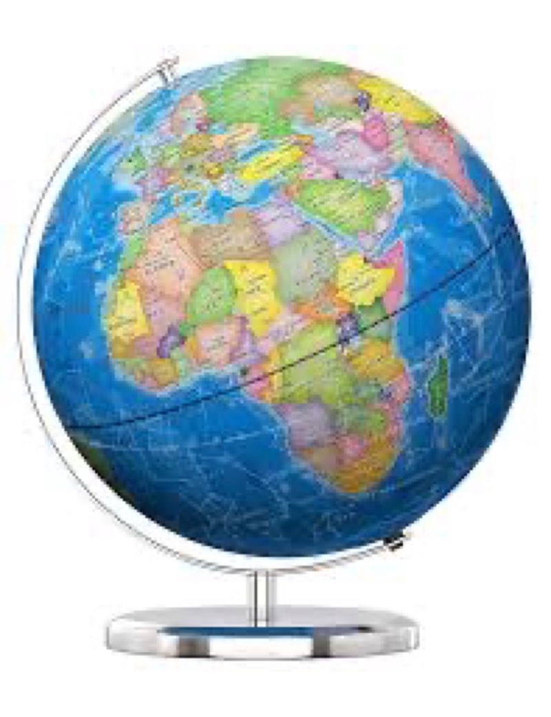Interactive World Globe for Adults - Large 13 Inch Globe with Stand - Earth Globe with Illuminated C