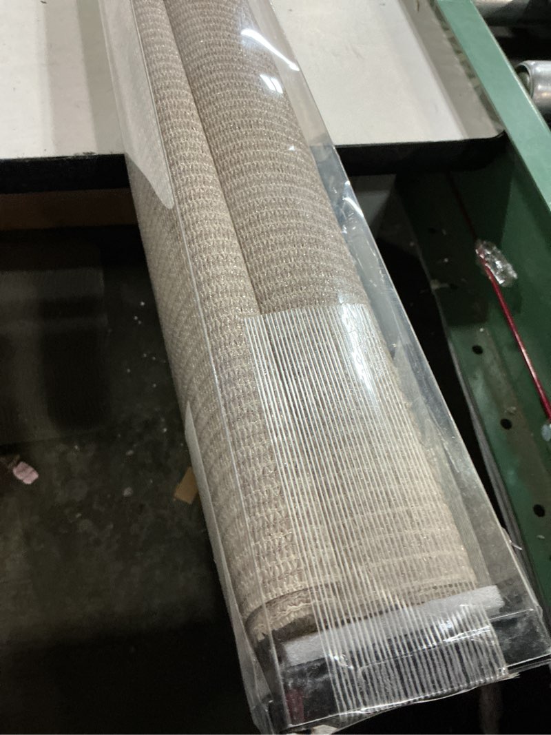 Condition photo showing New/Like New for sunoff outdoor roller shades for patio, cordless roller up blinds with shade cloth for porch gazebo pergola balcony backyard, 2 poles & 1 fabric, sesame, 96" wx72 h 96"w x 72"h sesame