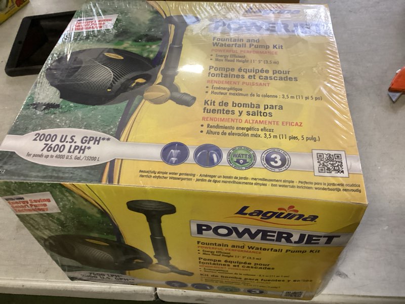 Condition photo showing New/Like New for LAGUNA WATER GARDEN-PT8212 Laguna Powerjet 2000 Fountain & Waterfall Pump Kit Tan