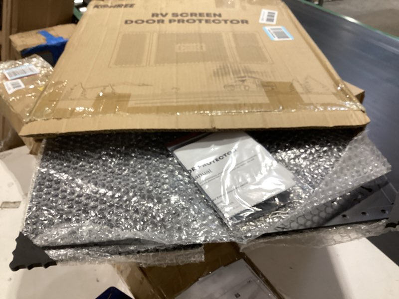 Condition photo showing Good Condition for kohree rv screen door protector: bone pattern design rv entry screen defender door grille for dogs - 20'' height & adjustable camper screen door protector width from 18.2" to 31.8"