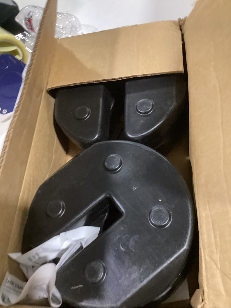 Condition photo showing As Is for us weight 30lb canopy weight set for securing canopies  tents  and umbrellas at outside events