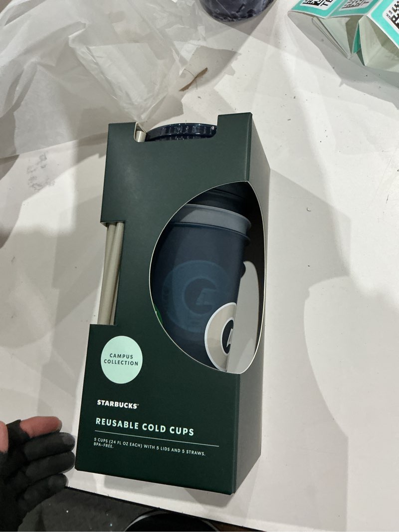 Condition photo showing Good Condition for starbucks georgia reusable cold cups with straw & lid campus