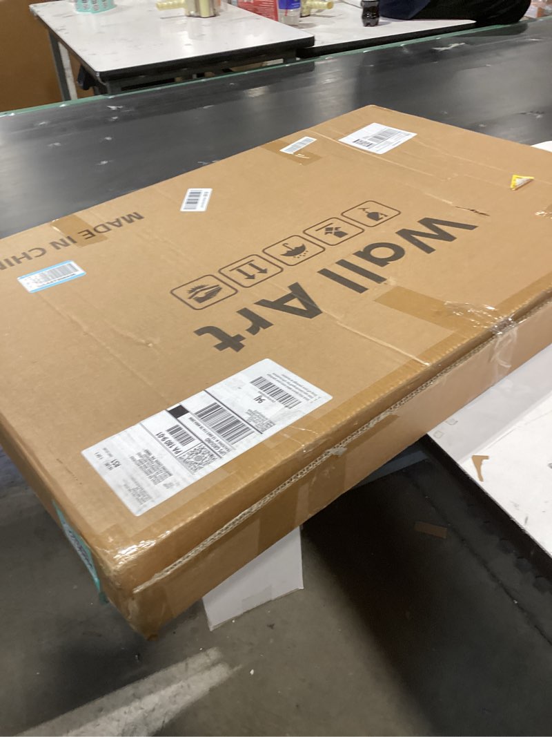 Condition photo showing New/Like New for Large 3D Textured Framed Abstract Wall Art for Living Room, 3 Piece Modern Paintings Artwork for Walls, Black White Brown Geometric Sandstone Texture Pictures for Hallway Office Home Decor 24x36 In 24" W x 36" H x 3Pcs Brown