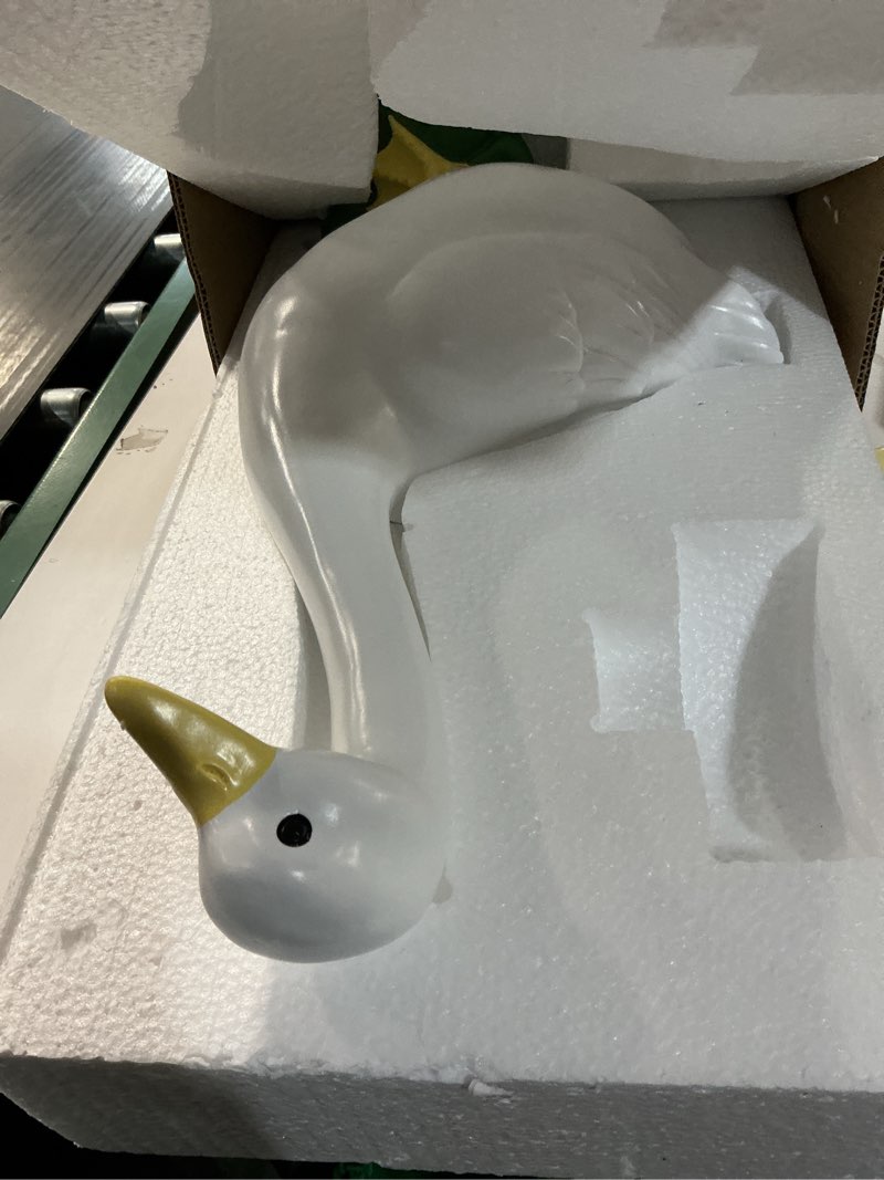 Condition photo showing Good Condition for porch goose statues with outfits, 20 "large goose porch figurine decor, funny porch goose decoration set, goose outfit with cowboy hat and glasses red scarf,for outdoor garden yard housewarming gifts b-with cowboy goose outfits
