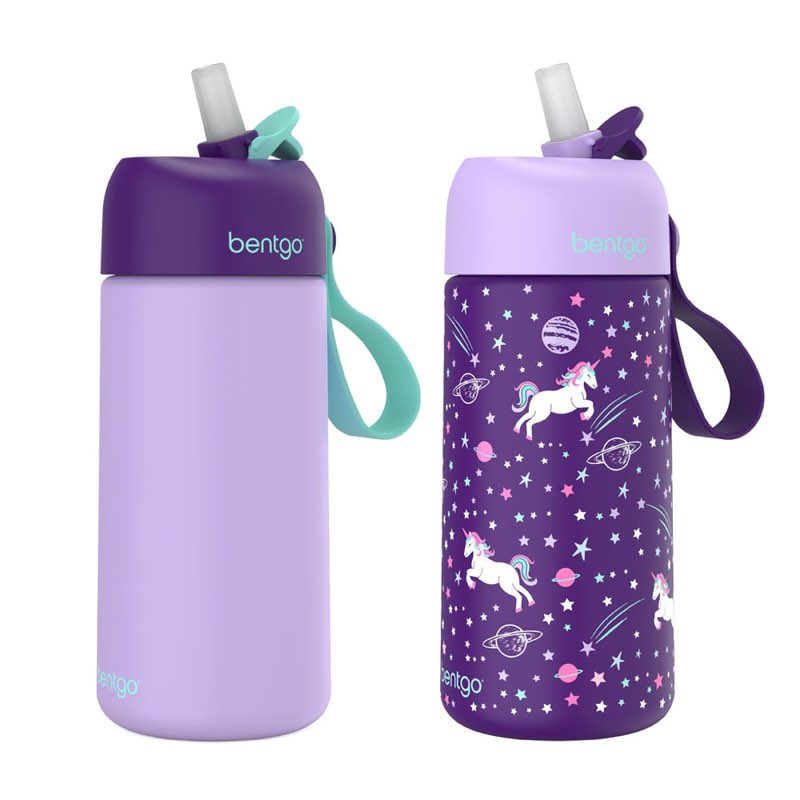bentgo kids stainless steel insulated water bottle (2-pack