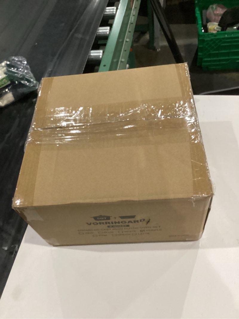 Condition photo showing New/Like New for Enameled Cast Iron Dutch Oven Pot with Lid, for Bread Baking, Round Bread Oven- include Sourdough Bread Baking Supplies Set, 6QT, Purple 6 QT Purple