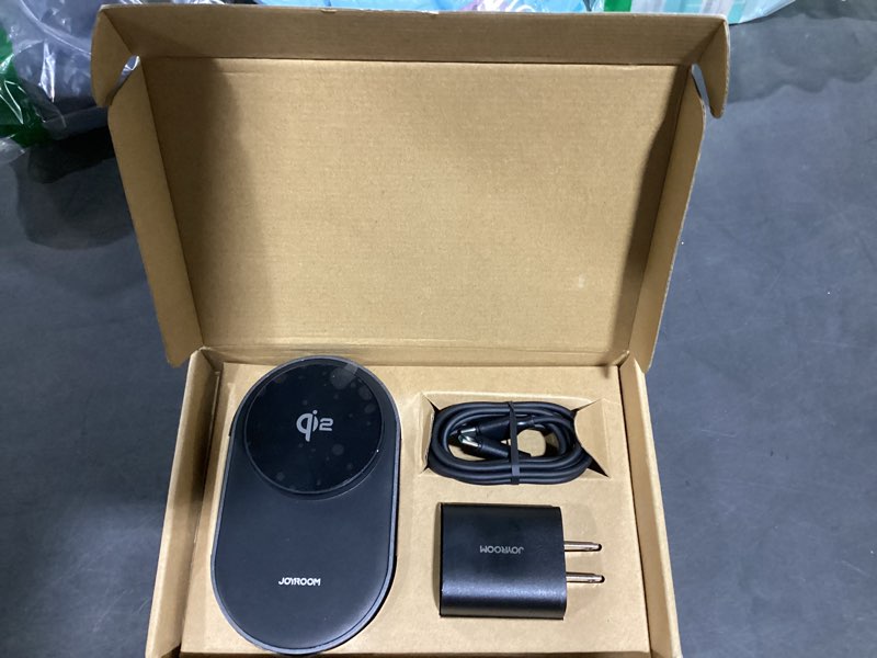 Condition photo showing New/Like New for Qi2 3 in 1 Wireless Charging Station,JOYROOM 15W Fast Wireless Charger Stand for iPhone 16/15/14/13, Apple Watch, AirPods, Magnetic Foldable for MagSafe Charger for Multiple Devices (with 30w Adapter)