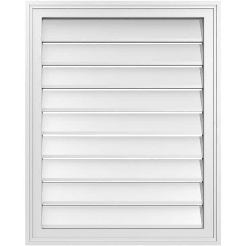 ekena millwork gvpve30x3001sf vertical surface mount pvc gable vent, 30 w inch x 30 h inch, factory primed white