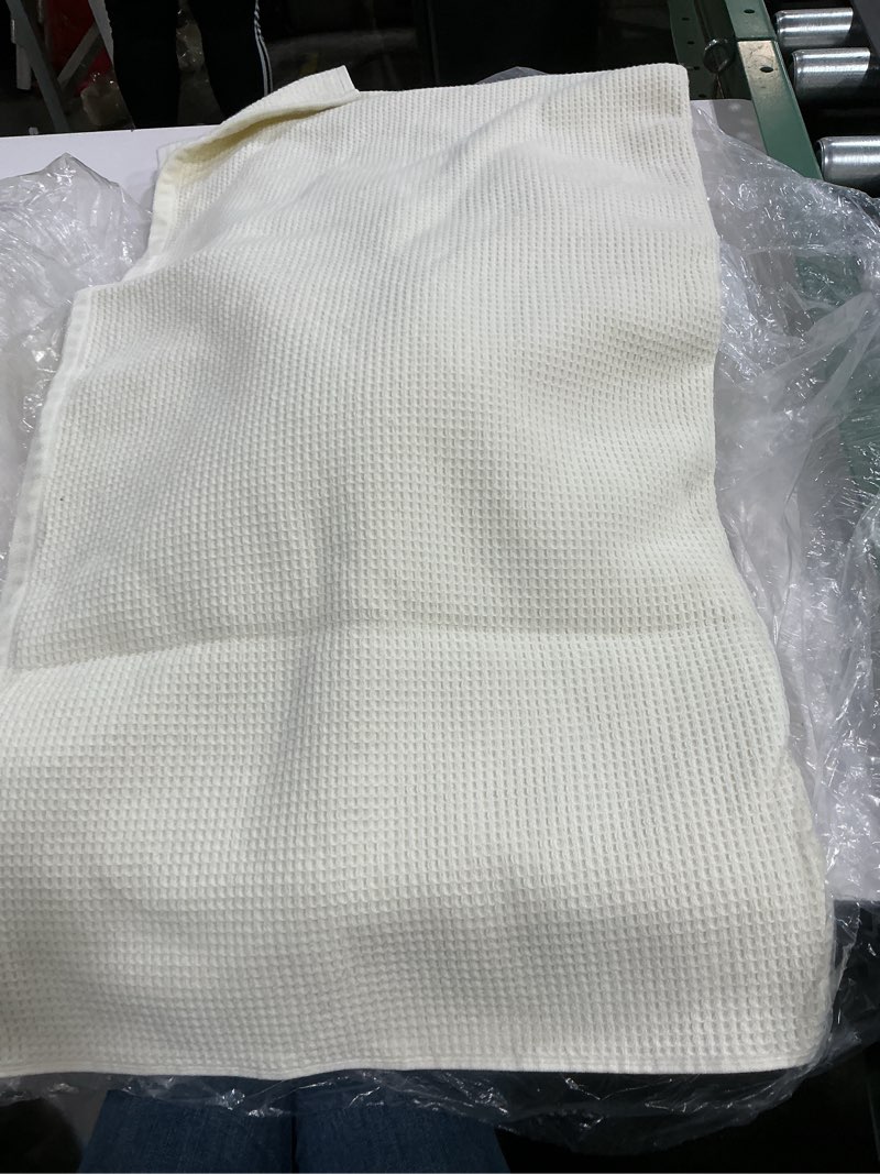 Condition photo showing As Is for quince turkish waffle terry bath sheet (set of 2) color ivory