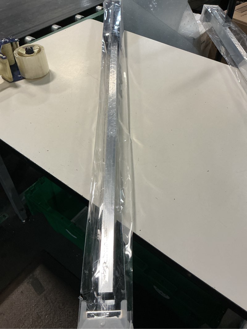 Condition photo showing Good Condition for croydex luxury 98 in. adjustable square shower curtain rod with matching hooks in chrome includes 12 rings maximum 2.5m lengt -can be cut to required size