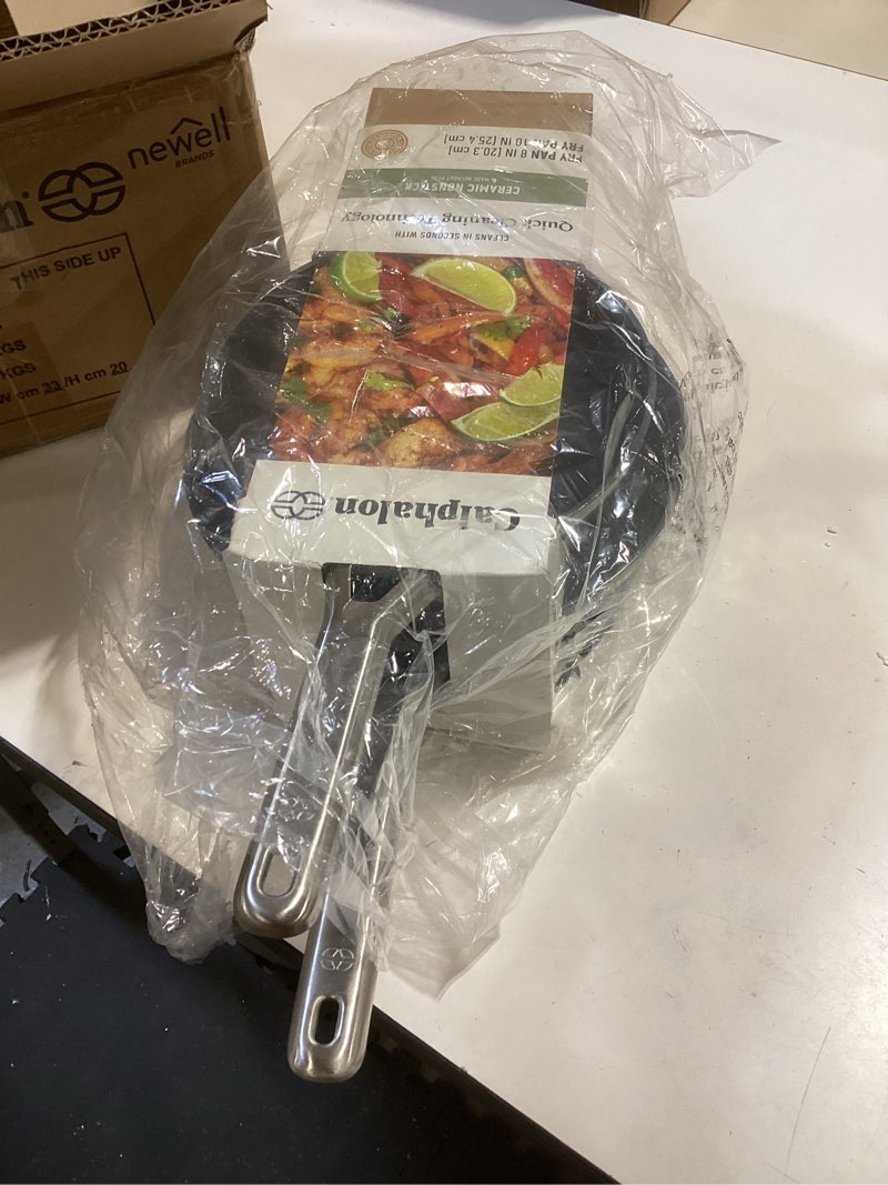 Condition photo showing Good Condition for calphalon® ceramic nonstick 8" and 10" frying pan set, silver ash fry pan combo set