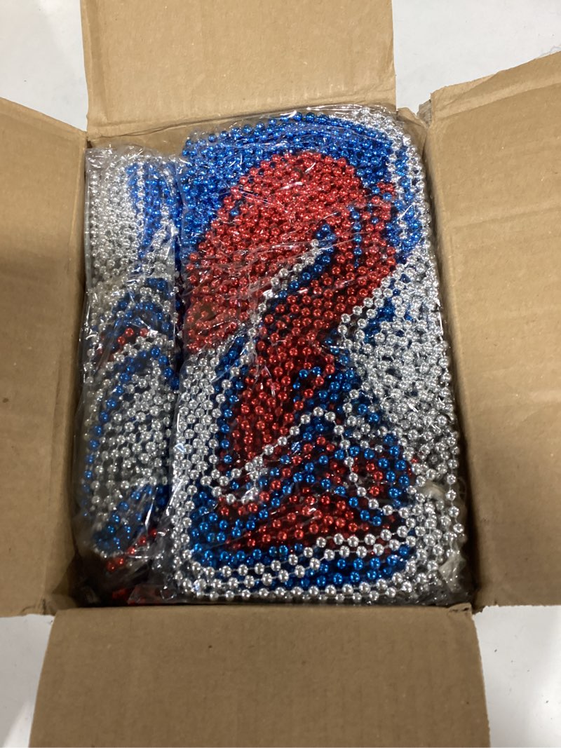 Condition photo showing Good Condition for 300pcs 4th of july accessories patriotic bead necklaces, 33inch red blue silver necklaces bulk, 4th of july decorations for parade party favors veterans day 300pcs red white blue
