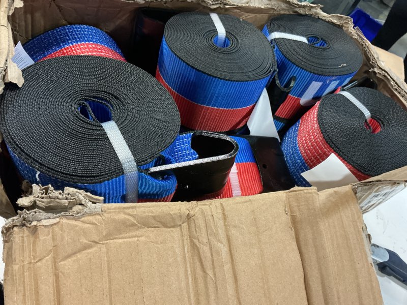 Condition photo showing New/Like New for lumcin straps for flatbed trailers, heavy duty trailer winch straps, 16,200 lbs breaking strength flatbed straps, 4in x 30ft cargo secure for flatbed trailer, truck, utility trailer(10 pack)