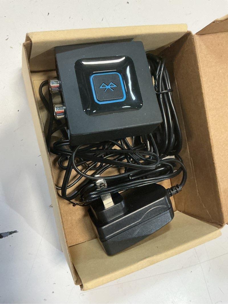 Condition photo showing As Is for bluetooth audio adapter for music streaming sound system, esinkin wireless audio adapter works with smartphones and tablets, bluetooth receiver for home stereo