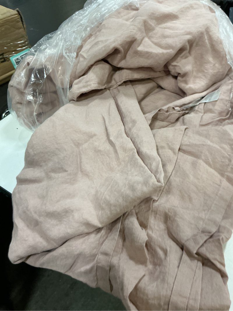 Condition photo showing Good Condition for european linen duvet cover, full/queen, dusty mauve set 2 pieces