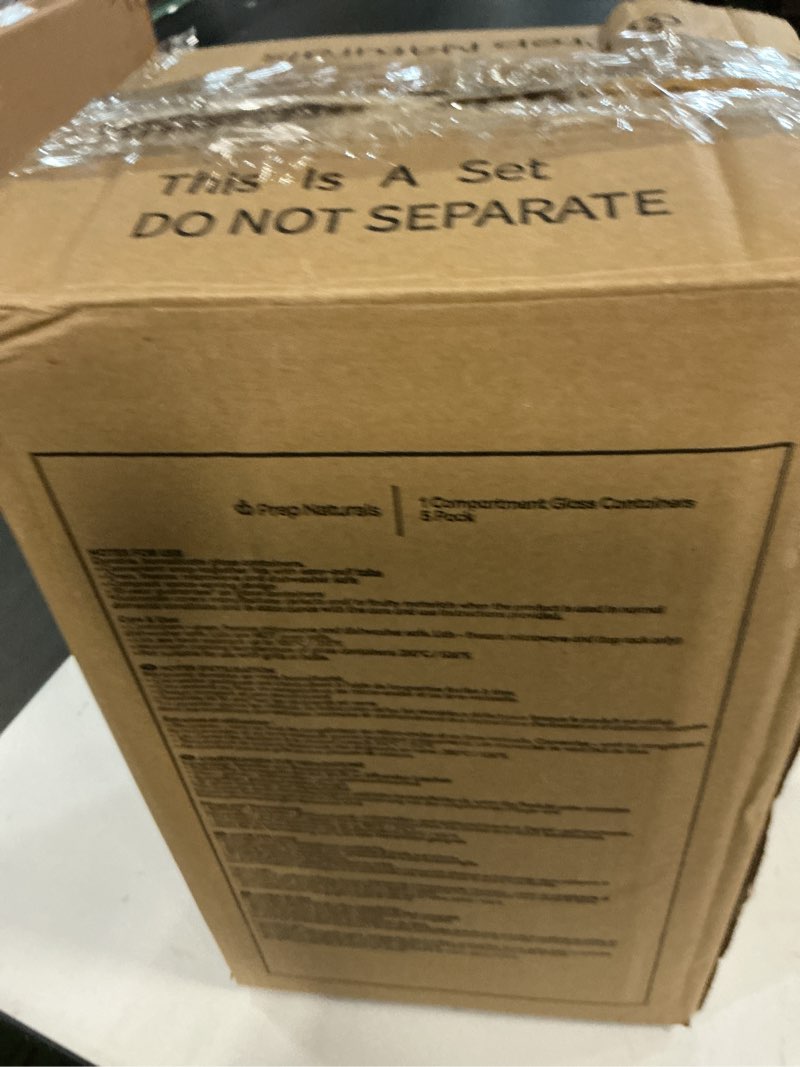 Condition photo showing New/Like New for PrepNaturals 5 Pack 30 Oz Glass Meal Prep Containers - Dishwasher Microwave Freezer Oven Safe - Glass Storage Containers with Lids (Multi-Compartment) 1 Compartment 5 Pack - 30oz