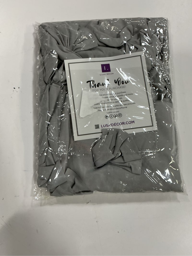 Condition photo showing New/Like New for lush decor riley window valance, single 54" w x 18" l, light gray - valance curtains - kitchen valances for windows - bathroom window curtains light gray 54"w x 18"l (pack of 1) valance