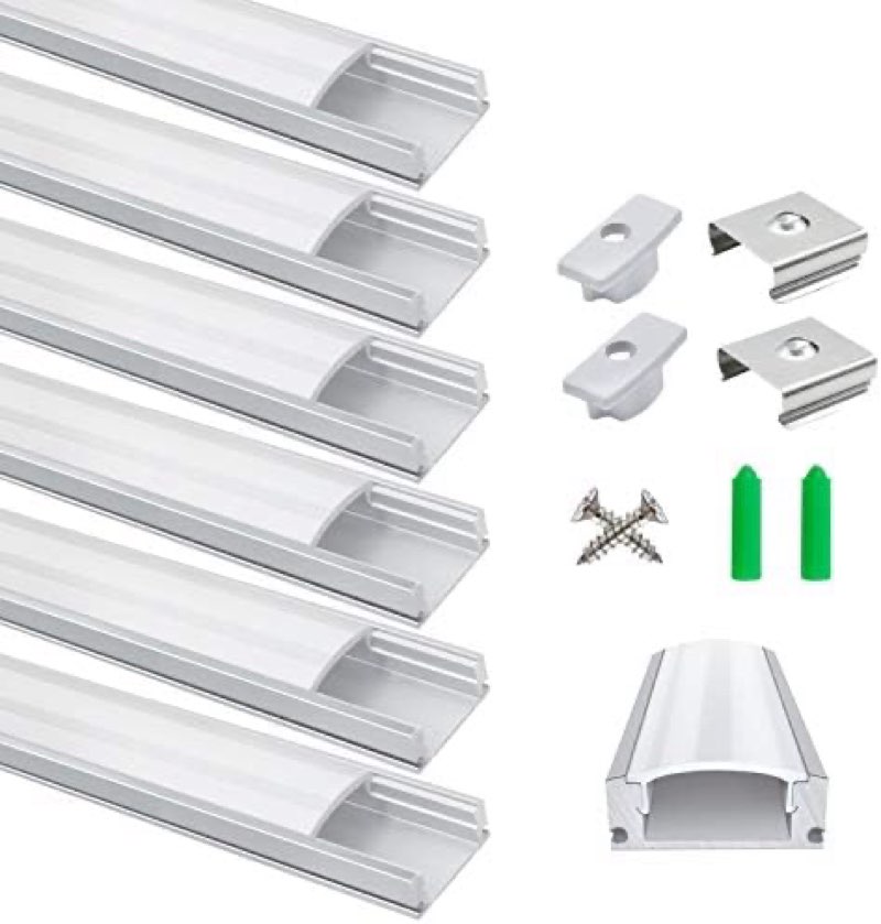 thmoother 20-pack 3.3ft 1meter v shape led strip aluminum channel diffuser system, extruded alu trac