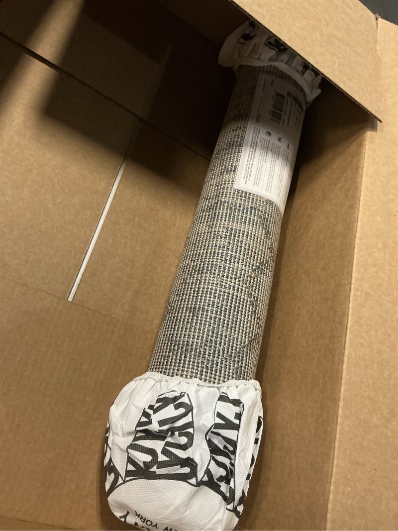 Condition photo showing As Is for jonathan y boho vintage diamond cream/gray indoor area rug 2x3 ft, moroccan hype for living room, bedroom, kitchen, office, easy-cleaning, high traffic, pet-friendly, non-shedding (moh101b-23) cream/gray 2' x 3' (rectangular)