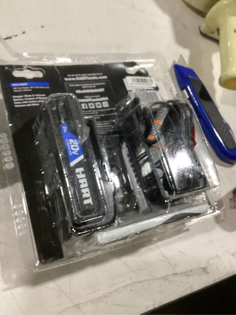 Condition photo showing Good Condition for hart 20-volt lithium-ion 2.0ah battery and 2amp fast charger