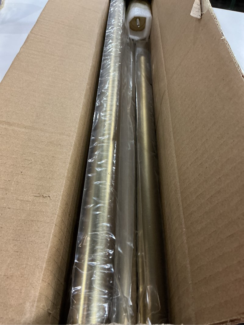 Condition photo showing Good Condition for 1 1/8 Inch Diameter Curtain Rods 144 to 240 Inches(12-20ft), Telescoping Heavy Duty Large Drapery Rod with Adjustable Aluminum Alloy Bracket, Solid End Caps for Windows Patio Decoration, Brushed Gold Brushed Gold 144"-240"