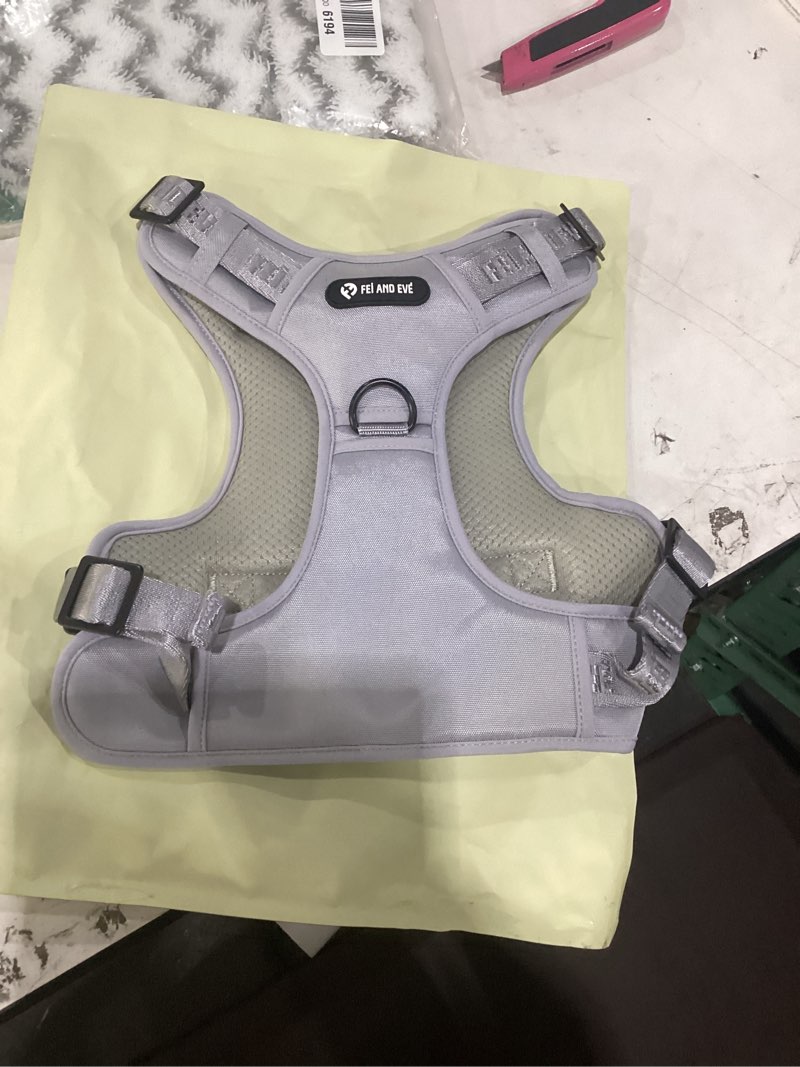 Condition photo showing Good Condition for 2026 new edition, fei & eve classic dog harness - quick-release buckles | 3-point no-pull control | heavy-duty 900d nylon | dual safety handles | breathable mesh | adjustable fit | large,gray twilight gray l