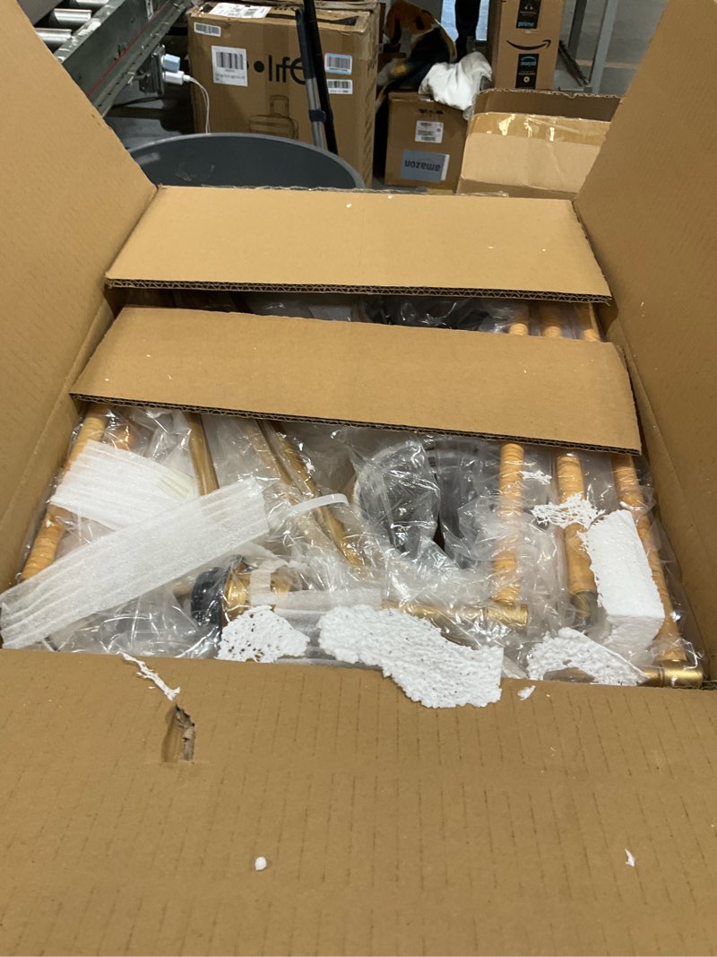 Condition photo showing Good Condition for 39” boho rattan chandelier 6-lights rustic industrial pendant light large adjustable pendant lighting fixtures for kitchen island dining living room, ul listed a-brass