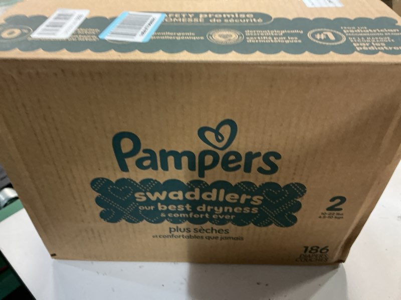 Condition photo showing New/Like New for pampers baby diapers - swaddlers - size 2, 186 count, ultra absorbent disposable infant diaper