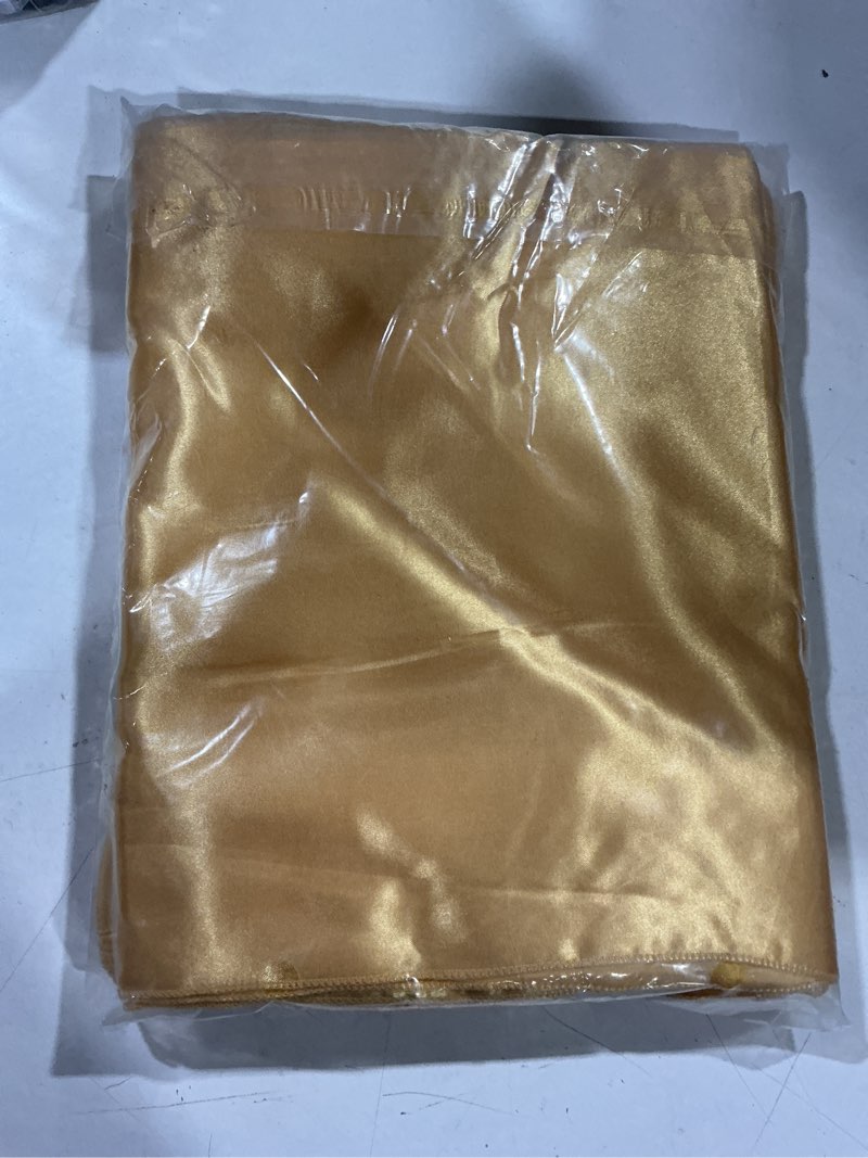 Condition photo showing Good Condition for aneco 16 pack satin table runner 12 x 108 inch gold long wedding satin silk table runner for wedding banquet graduations birthday party decoration golden 16