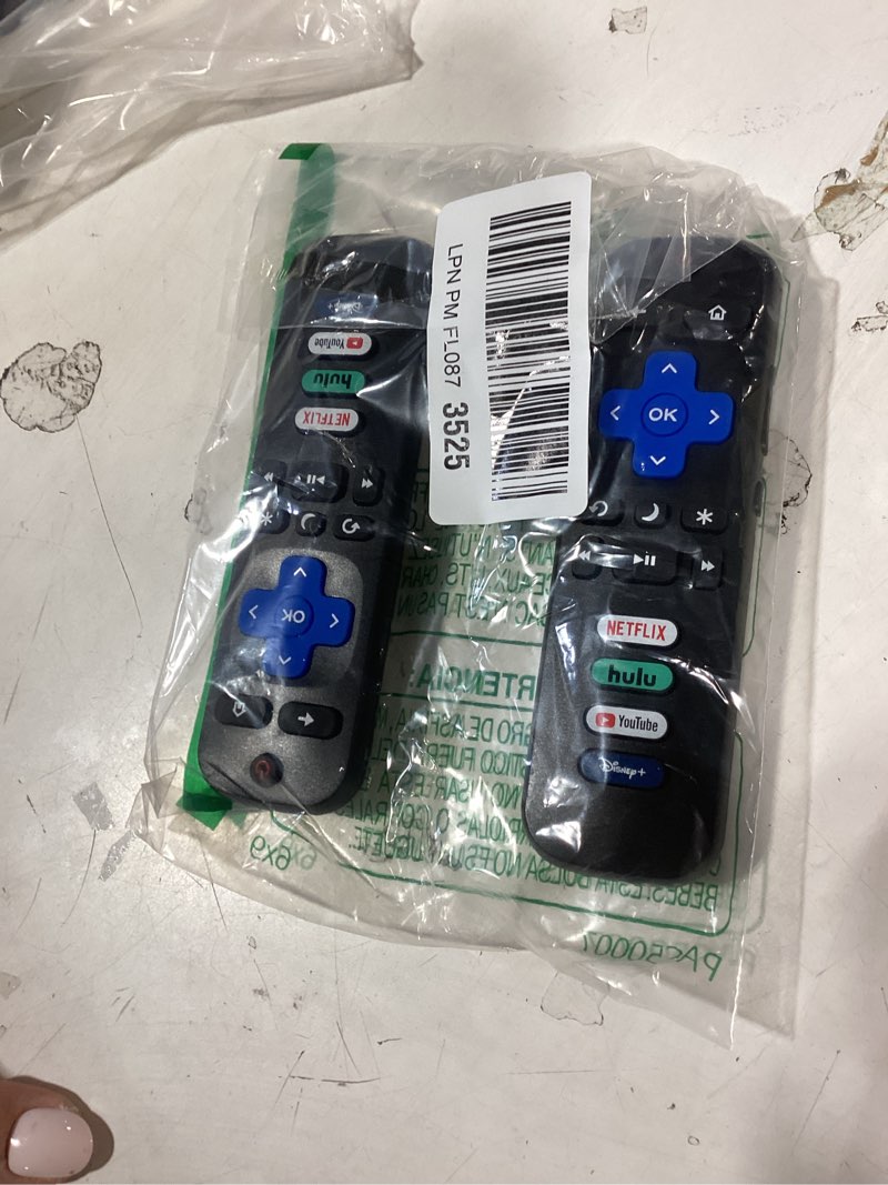 Condition photo showing New/Like New for (pack of 2) replacement remote control only for roku tv, compatible for tcl roku/hisense roku/onn roku/sharp roku/element roku/westinghouse roku/philips roku smart tvs (not for roku stick and box) for roku tvs