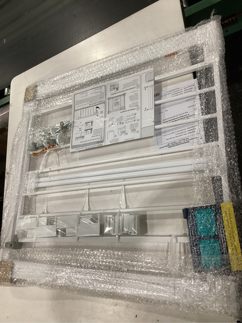 Condition photo showing New/Like New for safety 1st easy install walk thru baby gate for doorway with door, dog gates, fits 29"-38", easy install 28" tall, white 1-pack 29" to 38" wide x 28" tall white