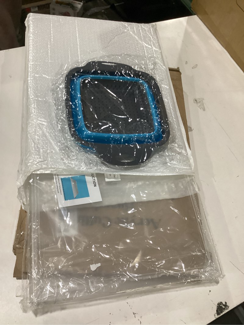 Condition photo showing New/Like New for Acrylic cutting board and Silicone colander for kitchen 2 pcs kit 17.8" x 13.8", Cutting board with lip, Clear cutting board for countertop, Acrylic material, Transparent,