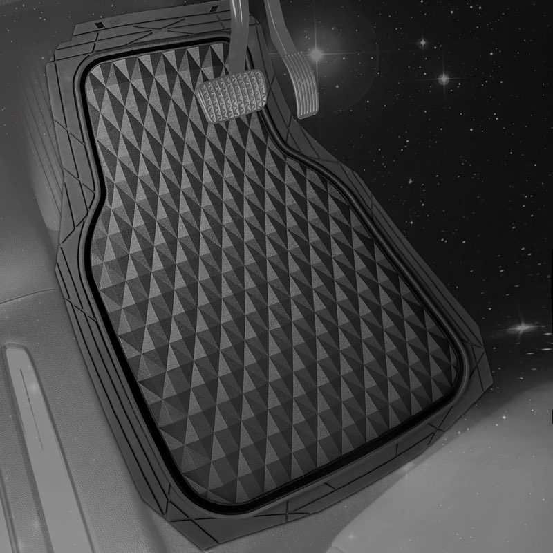 2 piece black deep dish rubber car floor mats