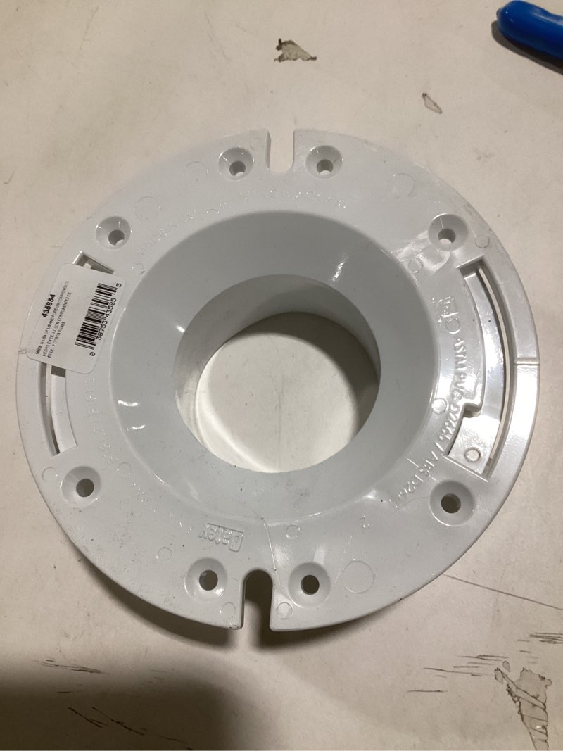 Condition photo showing As Is for Oatey 3 in. PVC Spigot Fit Closet Flange with Plastic Ring