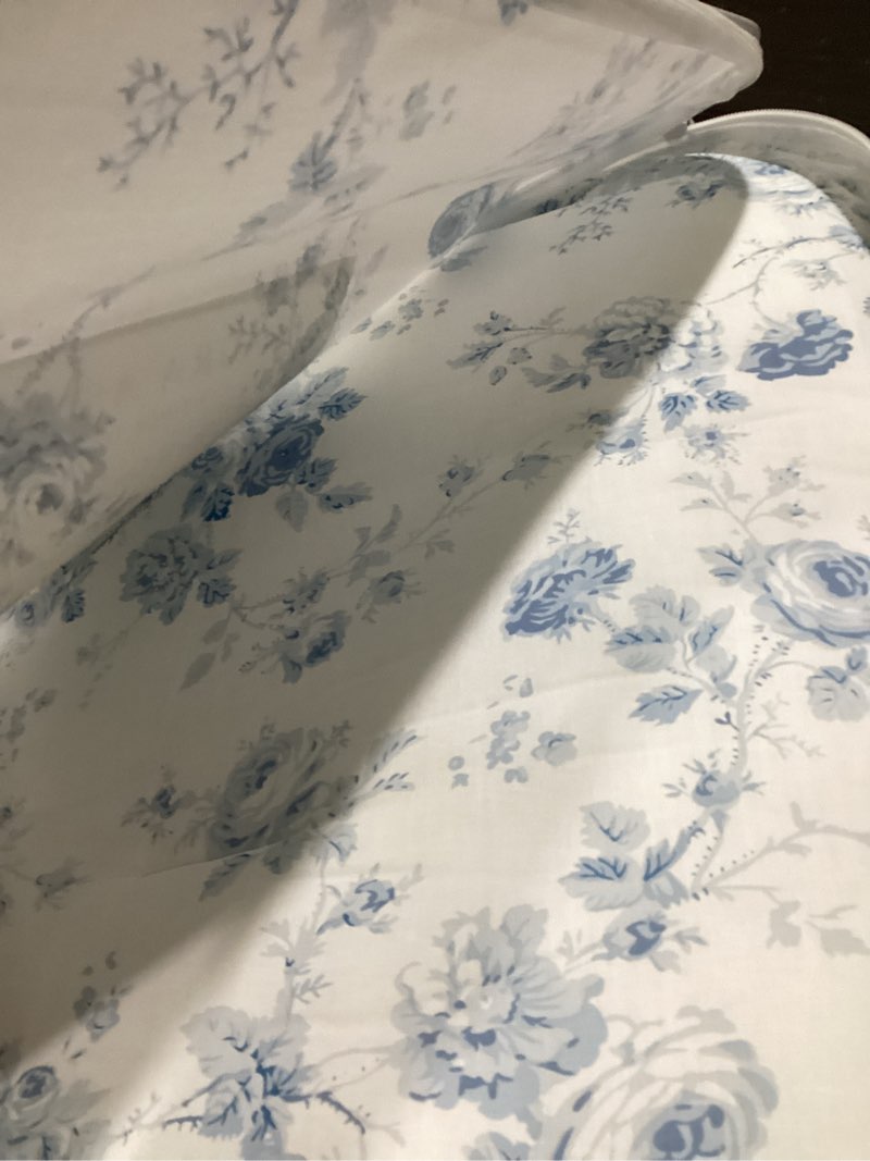 Condition photo showing Good Condition for Laura Ashley - Twin XL Comforter Set, Reversible Cotton Bedding with Matching Sham, Medium Weight for Year Round Use, Oeko-Tex Certified, Dorm Essentials (Belinda Blue) Belinda Blue Twin XL