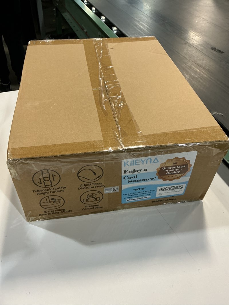 Condition photo showing New/Like New for Patened Standing Misters for Outside Patio - Adjustable Height 5.3FT, Portable Misting System for Cooling Outdoor, Water Mister for Mist Playing, Sprinkler Cooler Patio Backyard Porch with Sturdy Base Black-Telescopic