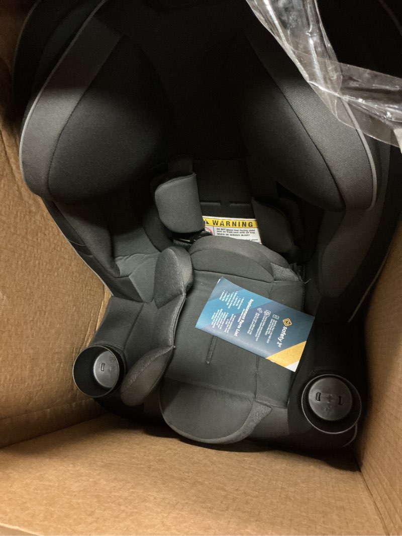 Condition photo showing As Is for safety 1st grow and go all-in-one slim convertible car seat, rear facing, 5-40 lbs, forward facing (30–65 lbs), high back booster seat 40-100 pounds, black phantom black phantom original