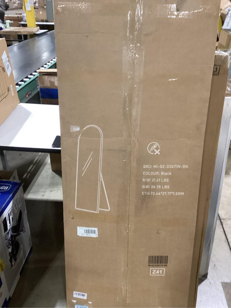 Condition photo showing Good Condition for Antok Full Length Mirror with Stand, 58"x20"Floor Mirrors with Aluminum Frame, Rounded Top Floor Sta