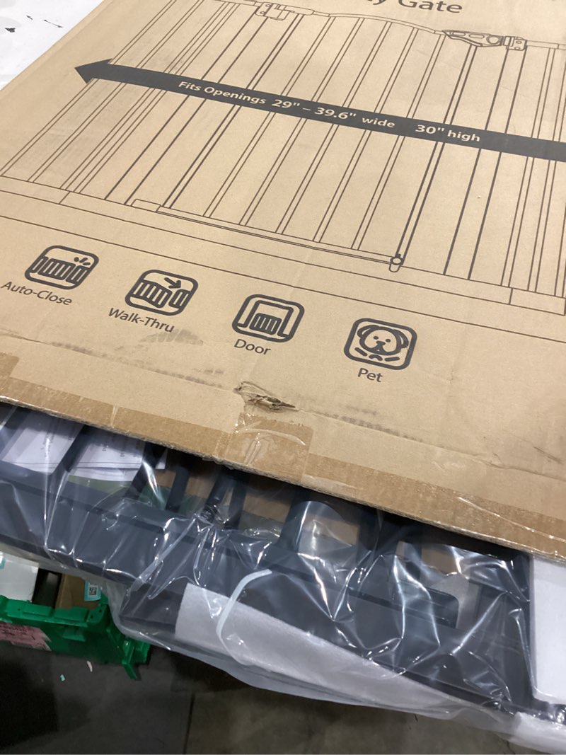 Condition photo showing Good Condition for InnoTruth 29.5–40.75" Baby Gate for Stairs, 30" Tall Dog Gates for Doorways & Hallways, Safety Gate for Kids & Pets, Pressure-Mounted Walk-Through with Dual Lock & 2-Way Swing, Black