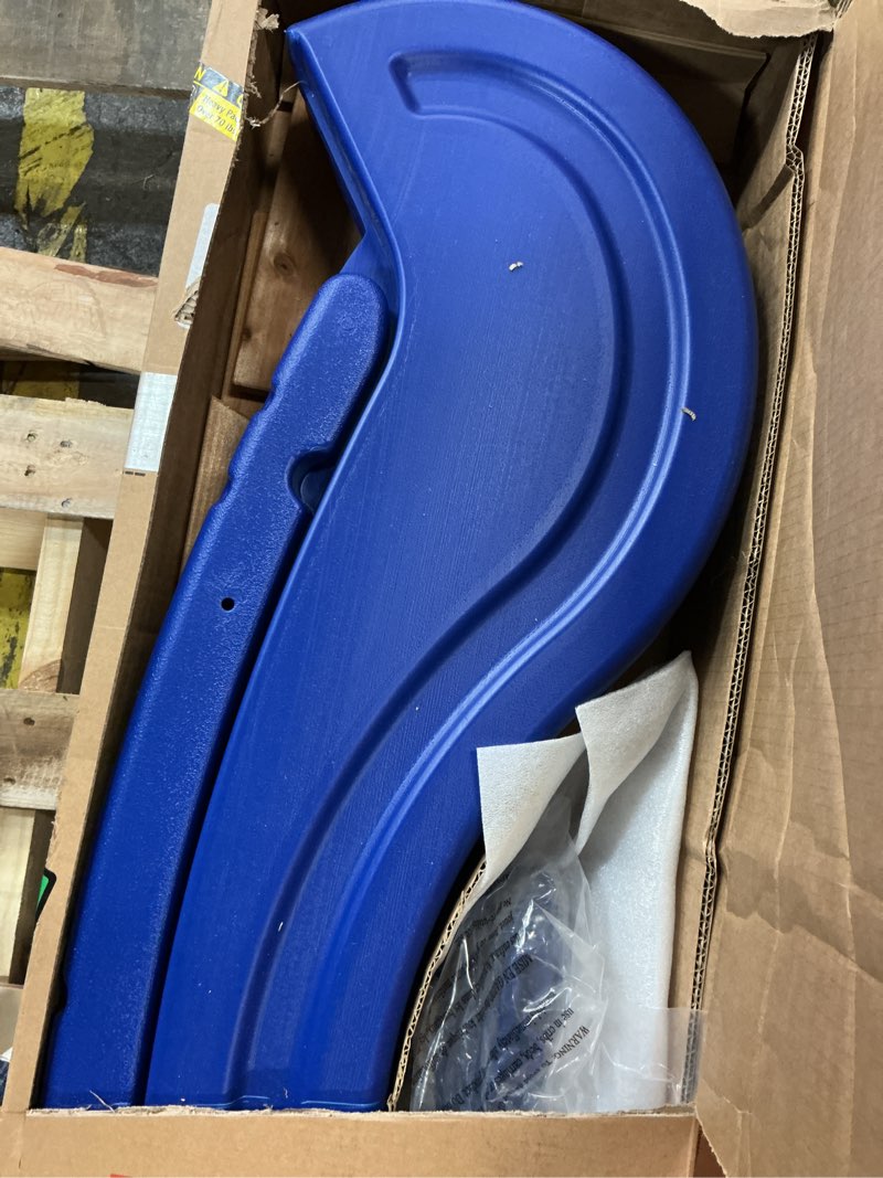 Condition photo showing As Is for  ( incomplete pick up 3. box )) Backyard Discovery Beach Front All Cedar Wooden Swing Set, Large Upper Deck with Canopy, Ships Wheel, Play Telescope, Sandbox, Snack Bench, Rock Wall Multicolor Large