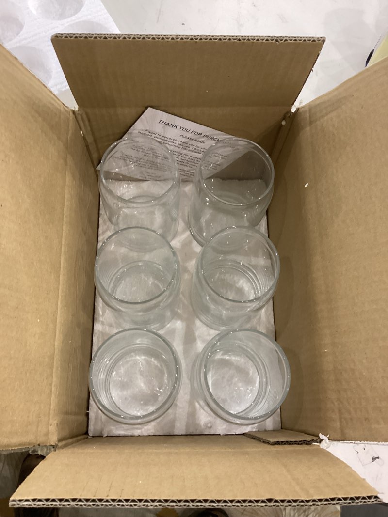 Le'raze Set of 6 Can Shaped Margarita Drinking Glasses Goblet - 16oz Clear Cups for Cocktails, Iced 